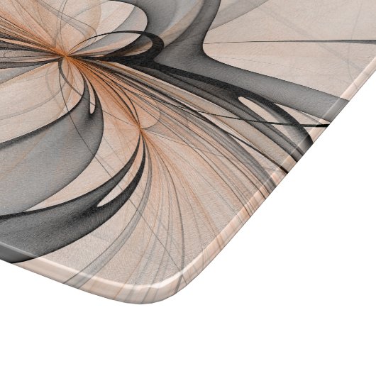 Abstracte Anthracite Gray Sienna Modern Fractal Ar Snijplank (Hoek)