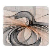 Abstracte Anthracite Gray Sienna Modern Fractal Ar Snijplank (Voorkant)