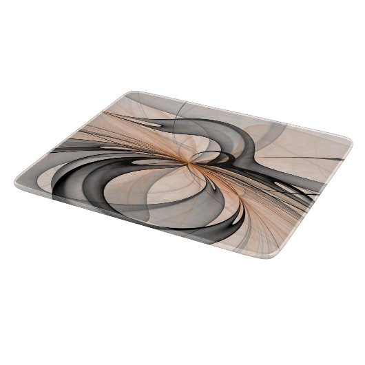 Abstracte Anthracite Gray Sienna Modern Fractal Ar Snijplank (Hoek)