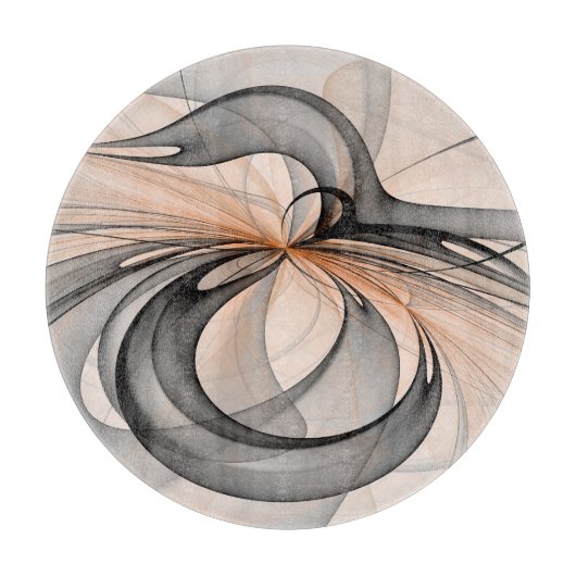 Abstracte Anthracite Gray Sienna Modern Fractal Ar Snijplank (Voorkant)
