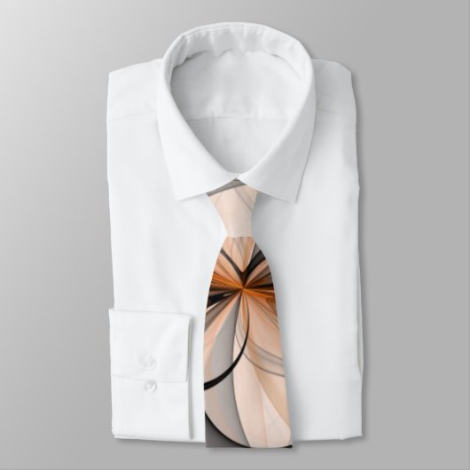 Abstracte Anthracite Gray Sienna Modern Fractal Ar Stropdas (Gebonden)