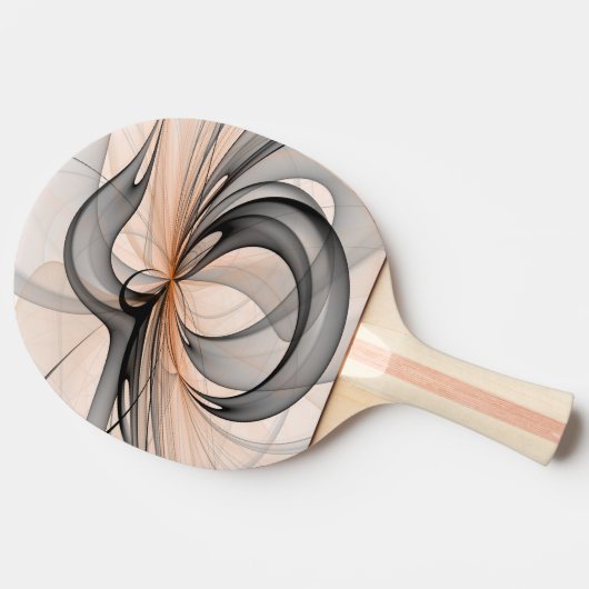 Abstracte Anthracite Gray Sienna Modern Fractal Ar Tafeltennisbatje (Zijkant)