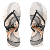 Abstracte Anthracite Gray Sienna Modern Fractal Ar Teenslippers (Voetbed)