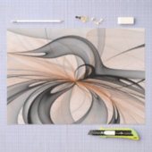 Abstracte Anthracite Gray Sienna Modern Fractal Ar Tissuepapier (Craft)