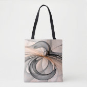 Abstracte Anthracite Gray Sienna Modern Fractal Ar Tote Bag (Voorkant)