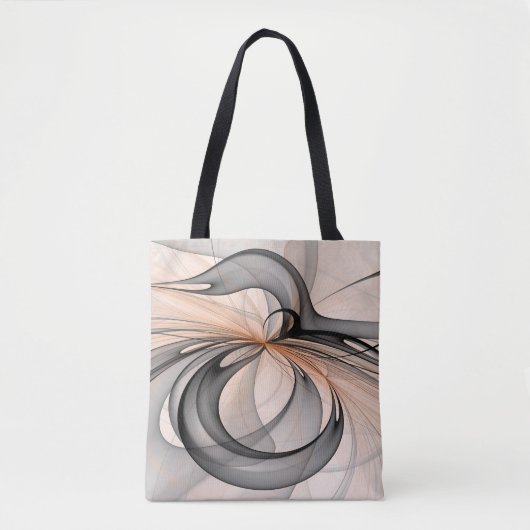 Abstracte Anthracite Gray Sienna Modern Fractal Ar Tote Bag (Voorkant)