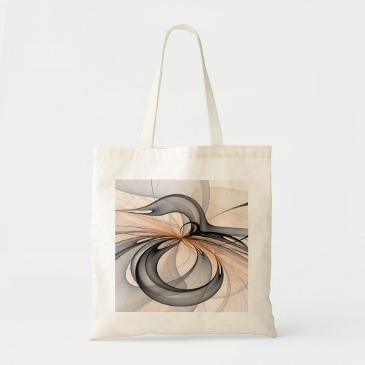 Abstracte Anthracite Gray Sienna Modern Fractal Ar Tote Bag (Voorkant)