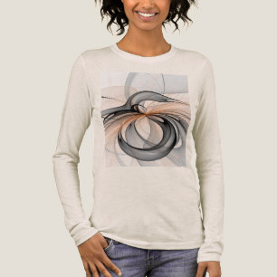 Abstracte Anthracite Gray Sienna Modern Fractal Ar Tri-Blend Shirt