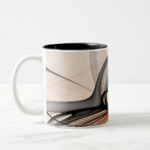 Abstracte Anthracite Gray Sienna Modern Fractal Ar Tweekleurige Koffiemok (Links)