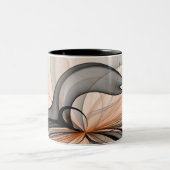 Abstracte Anthracite Gray Sienna Modern Fractal Ar Tweekleurige Koffiemok (Center)