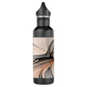 Abstracte Anthracite Gray Sienna Modern Fractal Ar Waterfles (Links)