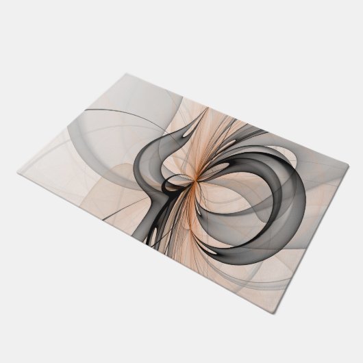 Abstracte Anthracite Gray Sienna Shapes Fractal Ar Deurmat (Schuin)