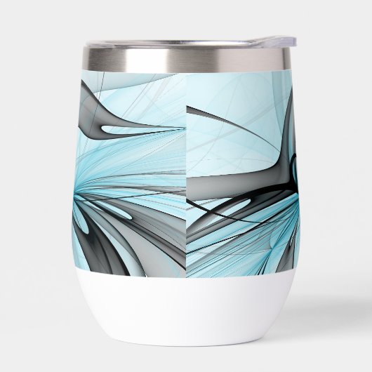 Abstracte antracite grijs blauwe, moderne fractale (Links)