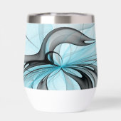 Abstracte antracite grijs blauwe, moderne fractale (Achterkant)