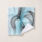 Abstracte antracite grijs blauwe, moderne fractale bad handdoek (Wasdoekje)