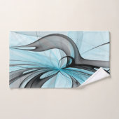 Abstracte antracite grijs blauwe, moderne fractale bad handdoek (Handdoek)