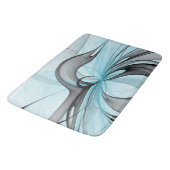 Abstracte antracite grijs blauwe, moderne fractale badmat (Gekanteld)