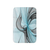 Abstracte antracite grijs blauwe, moderne fractale badmat (Voorkant Verticaal)