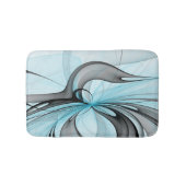 Abstracte antracite grijs blauwe, moderne fractale badmat (Voorkant)
