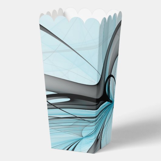 Abstracte antracite grijs blauwe, moderne fractale bedankdoosjes (Achterkant)