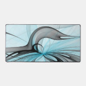 Abstracte antracite grijs blauwe, moderne fractale bureaumat (Voorkant)