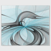 Abstracte antracite grijs blauwe, moderne fractale cadeaupapier (Vlak)