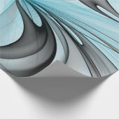 Abstracte antracite grijs blauwe, moderne fractale cadeaupapier (Hoek)