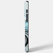 Abstracte antracite grijs blauwe, moderne fractale Case-Mate iPhone case (Achterkant / Links)