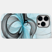 Abstracte antracite grijs blauwe, moderne fractale Case-Mate iPhone case (Achterkant (horizontaal))