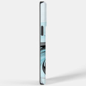 Abstracte antracite grijs blauwe, moderne fractale Case-Mate iPhone case (Achterkant / Rechts)