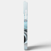Abstracte antracite grijs blauwe, moderne fractale Case-Mate iPhone case (Achterkant / Links)
