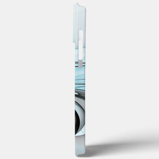 Abstracte antracite grijs blauwe, moderne fractale Case-Mate iPhone case (Achterkant / Links)