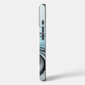 Abstracte antracite grijs blauwe, moderne fractale Case-Mate iPhone case (Achterkant / Links)