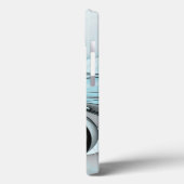 Abstracte antracite grijs blauwe, moderne fractale Case-Mate iPhone case (Achterkant / Links)