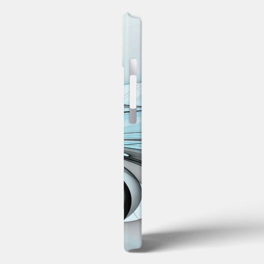 Abstracte antracite grijs blauwe, moderne fractale Case-Mate iPhone case (Achterkant / Links)