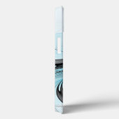 Abstracte antracite grijs blauwe, moderne fractale Case-Mate iPhone case (Achterkant / Rechts)