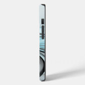 Abstracte antracite grijs blauwe, moderne fractale Case-Mate iPhone case (Achterkant / Links)