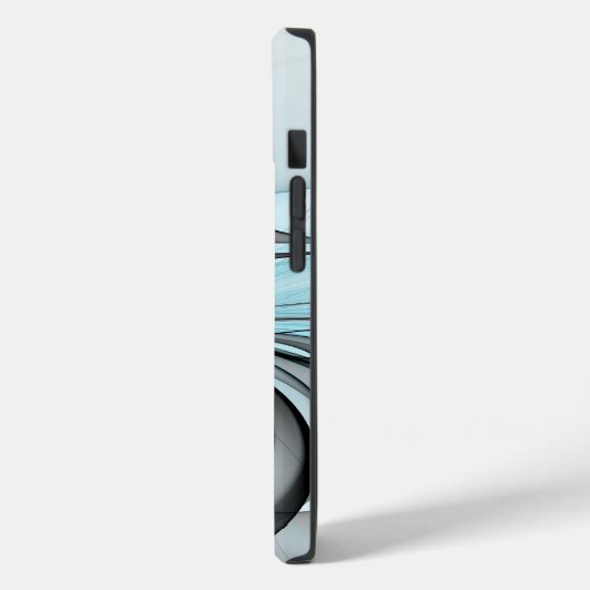 Abstracte antracite grijs blauwe, moderne fractale Case-Mate iPhone case (Achterkant / Links)