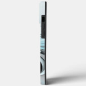 Abstracte antracite grijs blauwe, moderne fractale Case-Mate iPhone case (Achterkant / Links)