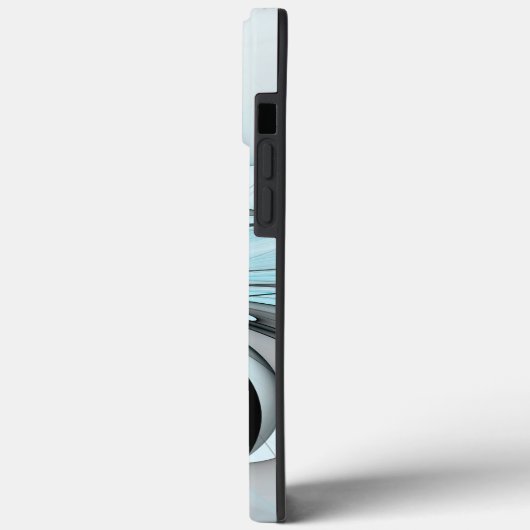 Abstracte antracite grijs blauwe, moderne fractale Case-Mate iPhone case (Achterkant / Links)