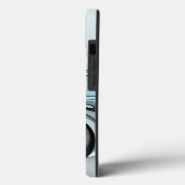 Abstracte antracite grijs blauwe, moderne fractale Case-Mate iPhone case (Achterkant / Links)