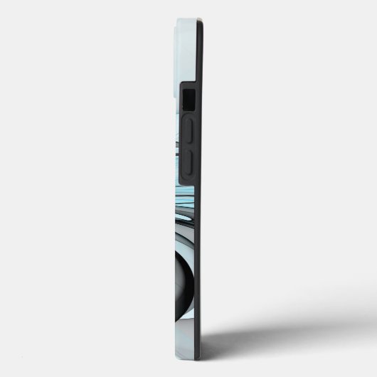 Abstracte antracite grijs blauwe, moderne fractale Case-Mate iPhone case (Achterkant / Links)