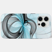 Abstracte antracite grijs blauwe, moderne fractale Case-Mate iPhone case (Achterkant (horizontaal))