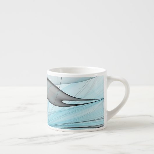 Abstracte antracite grijs blauwe, moderne fractale espresso kop (Rechts)