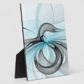 Abstracte antracite grijs blauwe, moderne fractale fotoplaat (Zijkant)