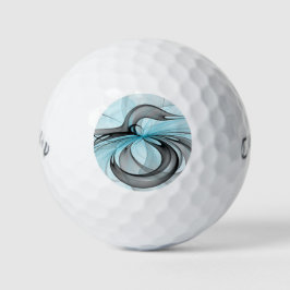Abstracte antracite grijs blauwe, moderne fractale golfballen