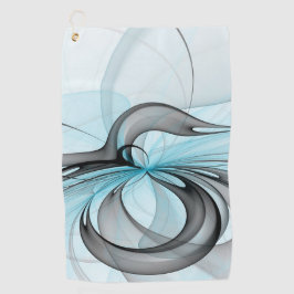 Abstracte antracite grijs blauwe, moderne fractale golfhanddoek