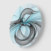 Abstracte antracite grijs blauwe, moderne fractale grote klok (Hoek)