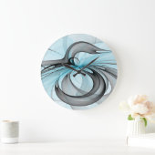 Abstracte antracite grijs blauwe, moderne fractale grote klok (Huis)