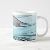 Abstracte antracite grijs blauwe, moderne fractale grote koffiekop (Rechts)